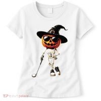 Skeleton Golf Pumpkin Golfing Golfer Halloween Costume Idea Women's T-Shirt thumb 0