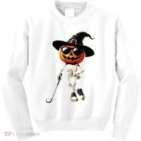 Skeleton Golf Pumpkin Golfing Golfer Halloween Costume Idea Kids Sweatshirt thumb 0