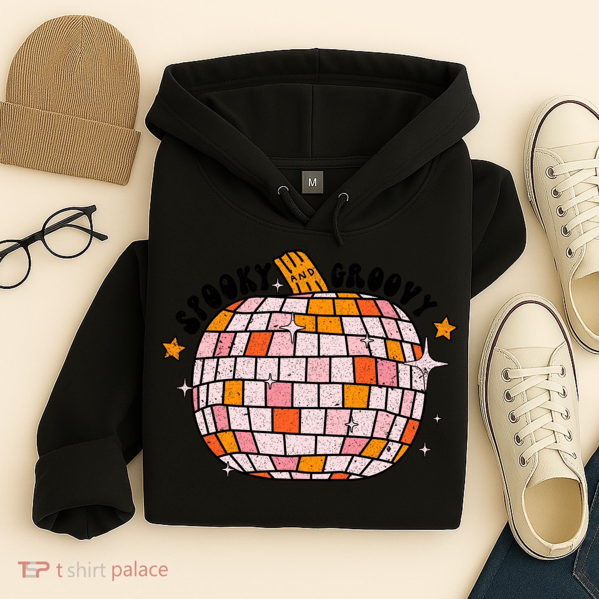 Spooky Groovy Pumpkin Halloween Day Retro Halloween Hoodie