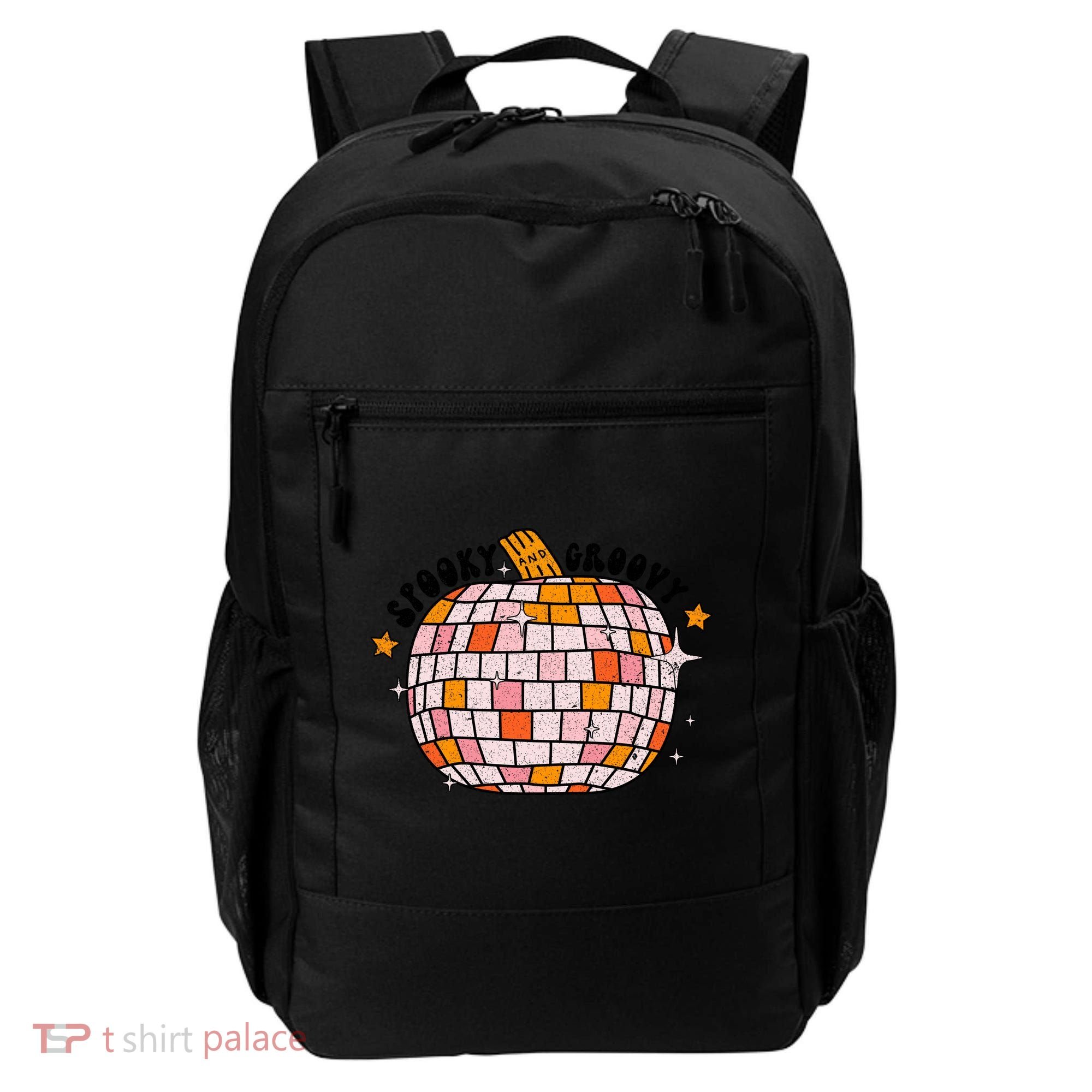Spooky Groovy Pumpkin Halloween Day Retro Halloween Backpack