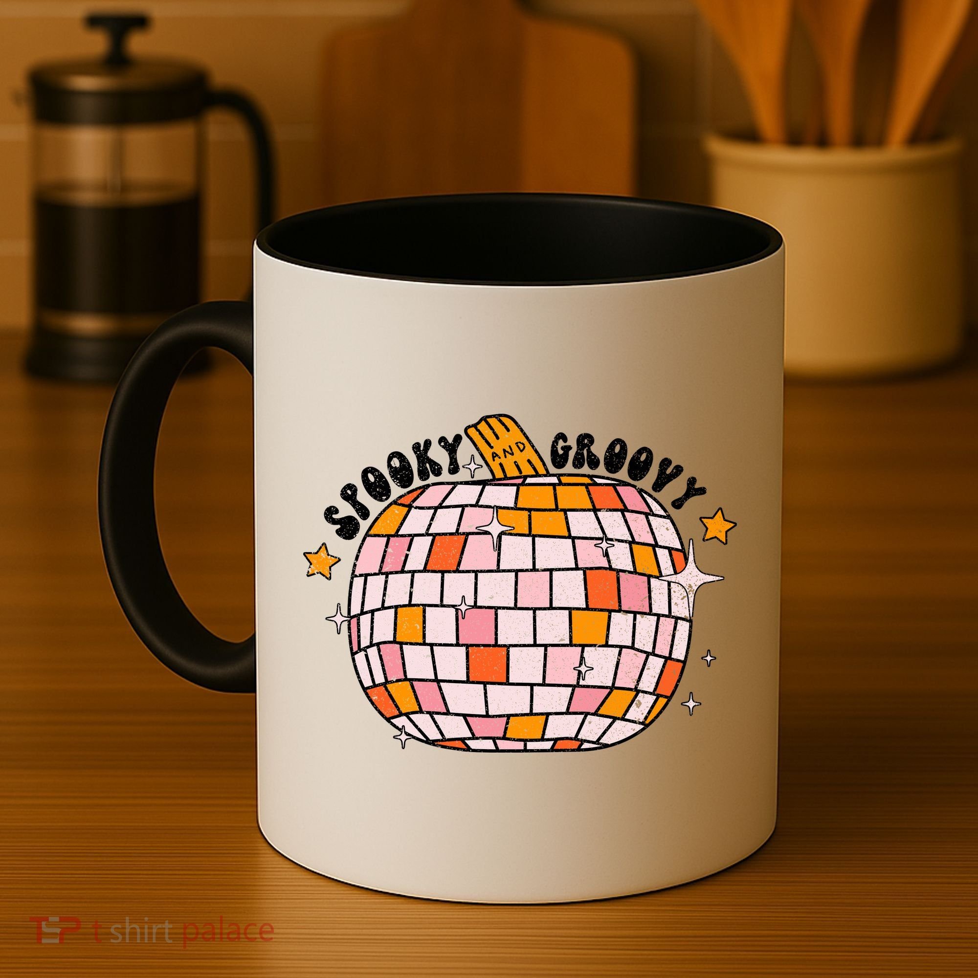 Spooky Groovy Pumpkin Halloween Day Retro Halloween Coffee Mug