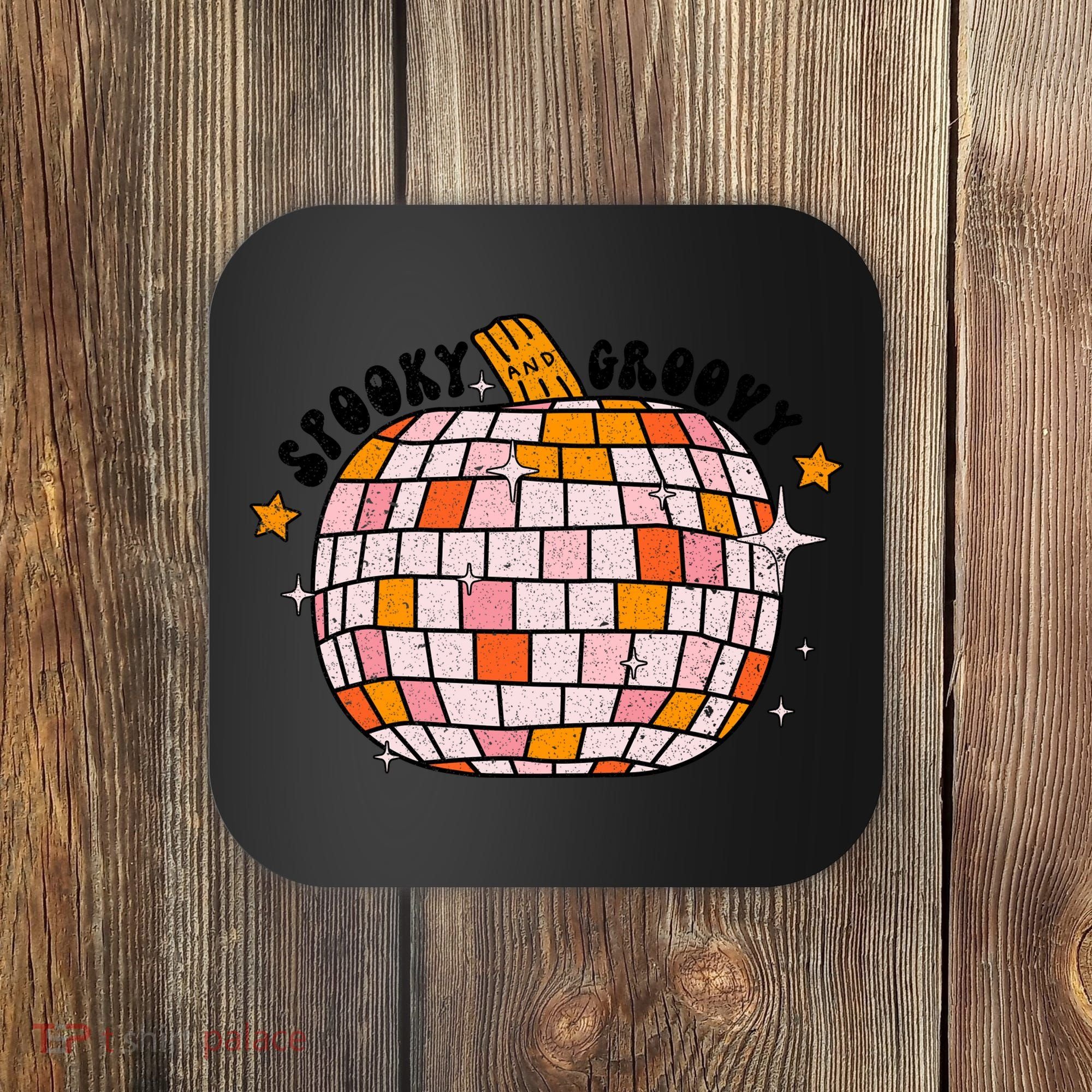 Spooky Groovy Pumpkin Halloween Day Retro Halloween Coaster