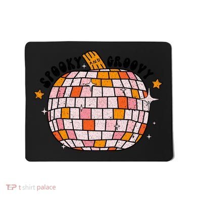 Spooky Groovy Pumpkin Halloween Day Retro Halloween Mousepad