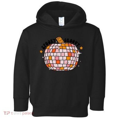 Spooky Groovy Pumpkin Halloween Day Retro Halloween Toddler Hoodie