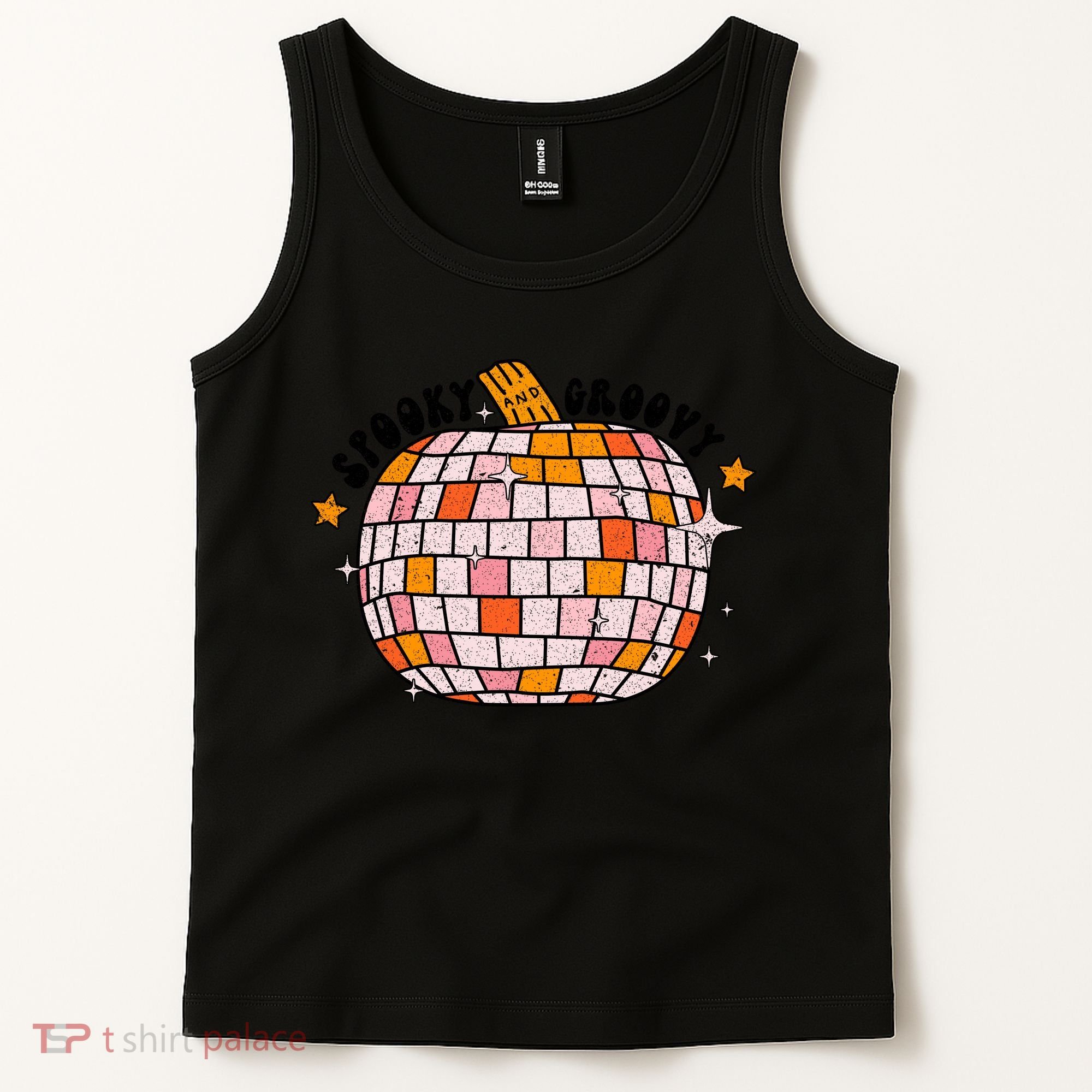 Spooky Groovy Pumpkin Halloween Day Retro Halloween Tank Top