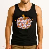 Spooky Groovy Pumpkin Halloween Day Retro Halloween Tank Top thumb 3