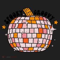 Spooky Groovy Pumpkin Halloween Day Retro Halloween Golf Towel thumb 3