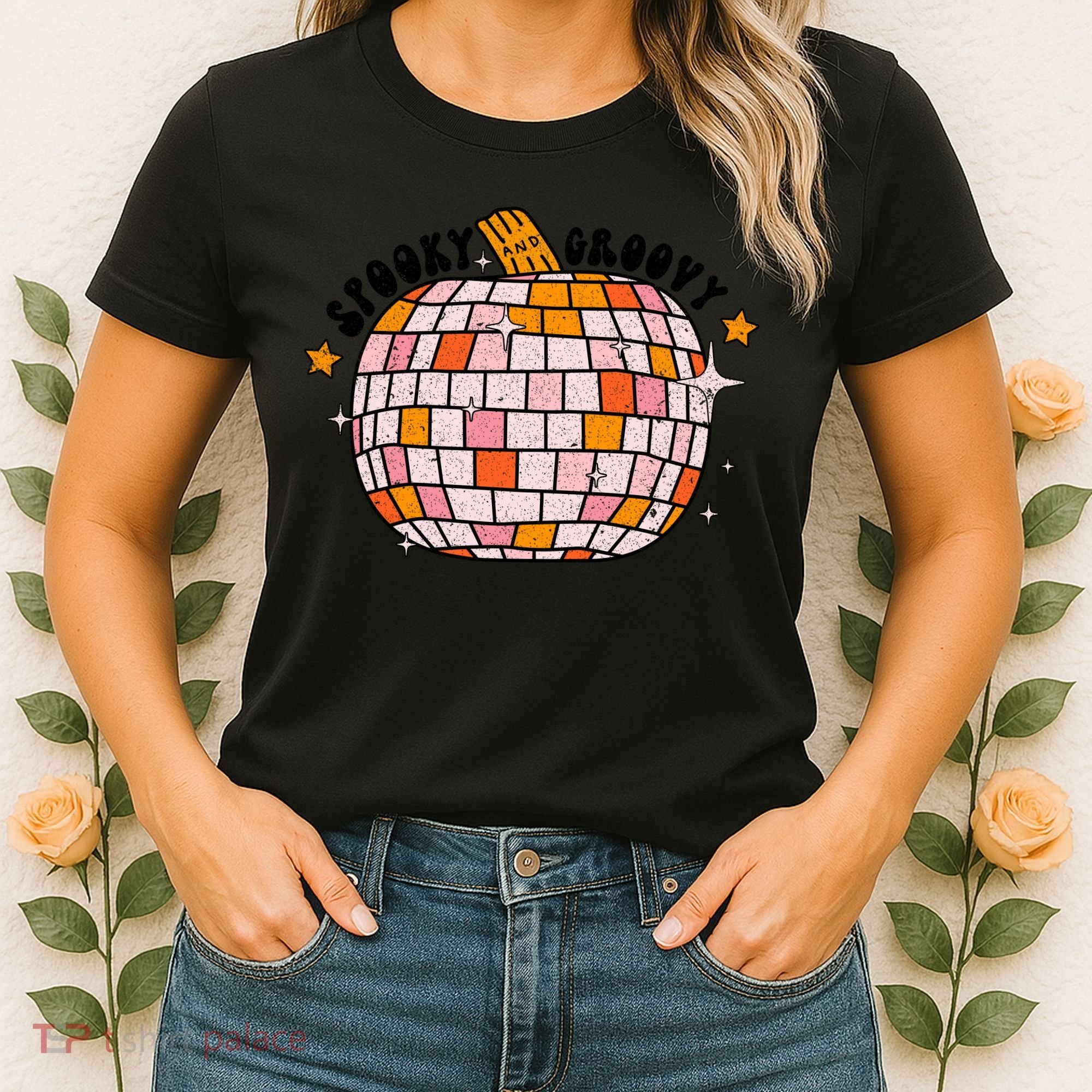 Spooky Groovy Pumpkin Halloween Day Retro Halloween Women's T-Shirt