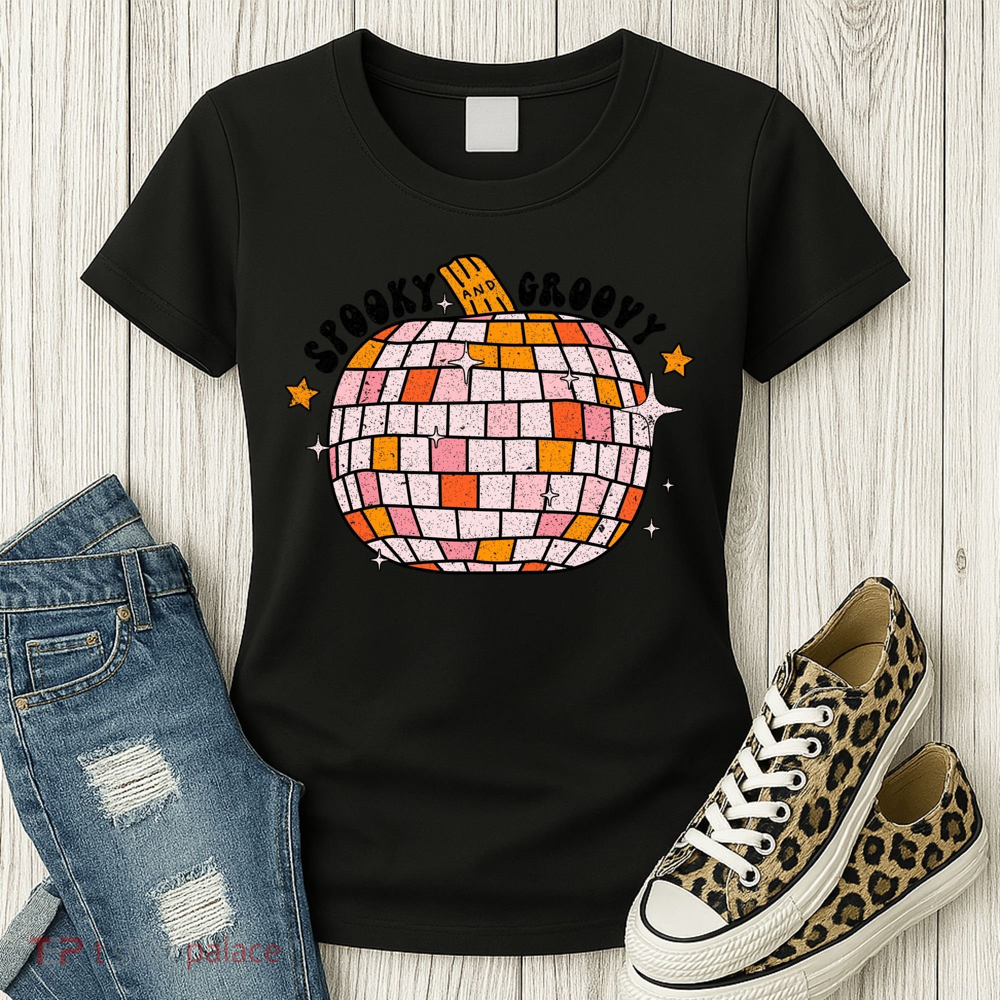 Spooky Groovy Pumpkin Halloween Day Retro Halloween Women's T-Shirt
