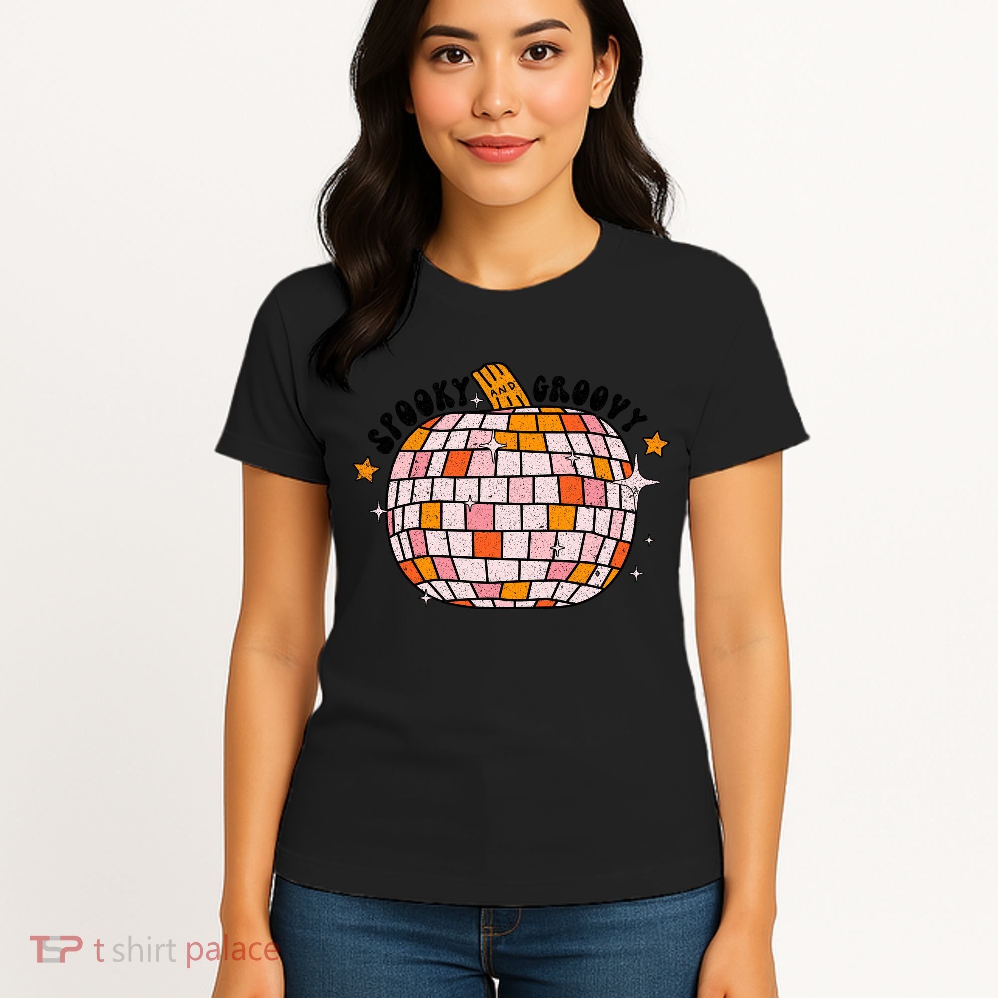 Spooky Groovy Pumpkin Halloween Day Retro Halloween Women's T-Shirt