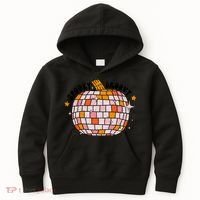 Spooky Groovy Pumpkin Halloween Day Retro Halloween Kids Hoodie thumb 0