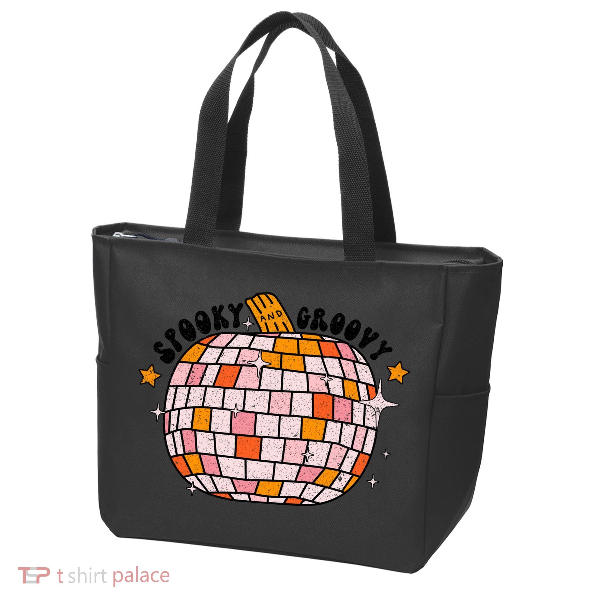 Spooky Groovy Pumpkin Halloween Day Retro Halloween Tote Bag