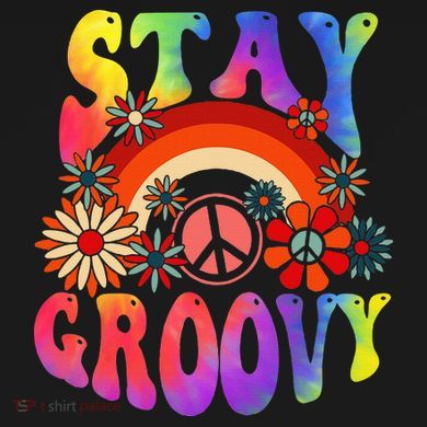 Stay Groovy Peace Sign Halloween Button