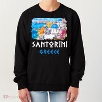Santorini Greece Painting Souvenir Women's Sweatshirt thumb 0