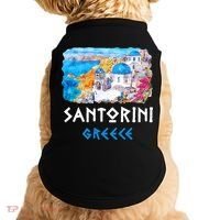 Santorini Greece Painting Souvenir Doggie Tank thumb 0