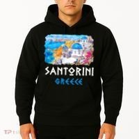 Santorini Greece Painting Souvenir Hoodie thumb 2