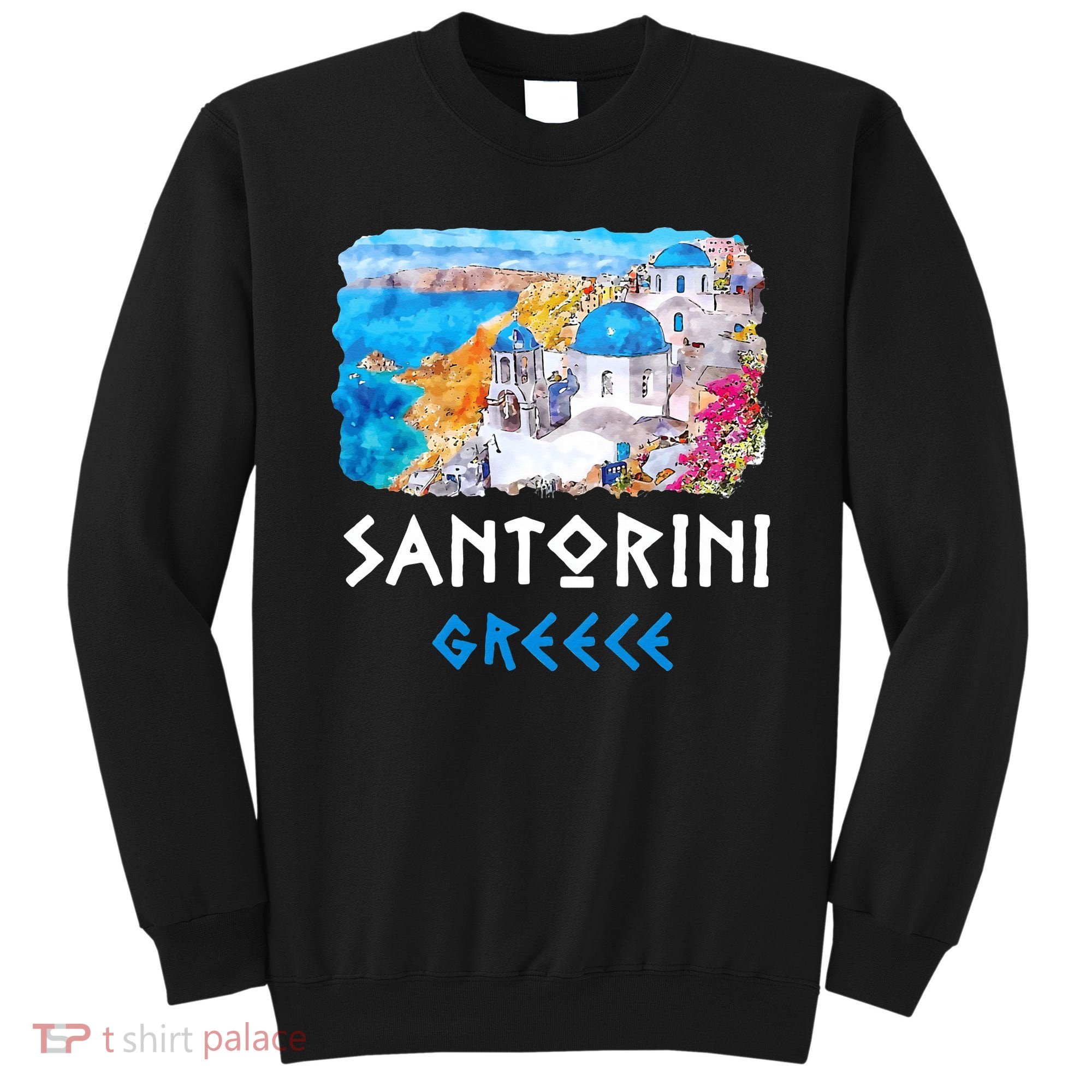 Santorini Greece Painting Souvenir Sweatshirt