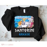 Santorini Greece Painting Souvenir Sweatshirt thumb 2