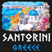 Santorini Greece Painting Souvenir Sweatshirt thumb 3