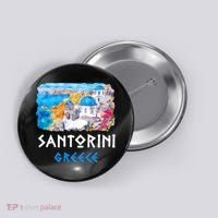 Santorini Greece Painting Souvenir Button thumb 0