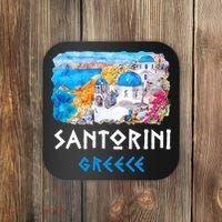 Santorini Greece Painting Souvenir Coaster thumb 0