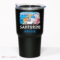 Santorini Greece Painting Souvenir Tumbler thumb 0