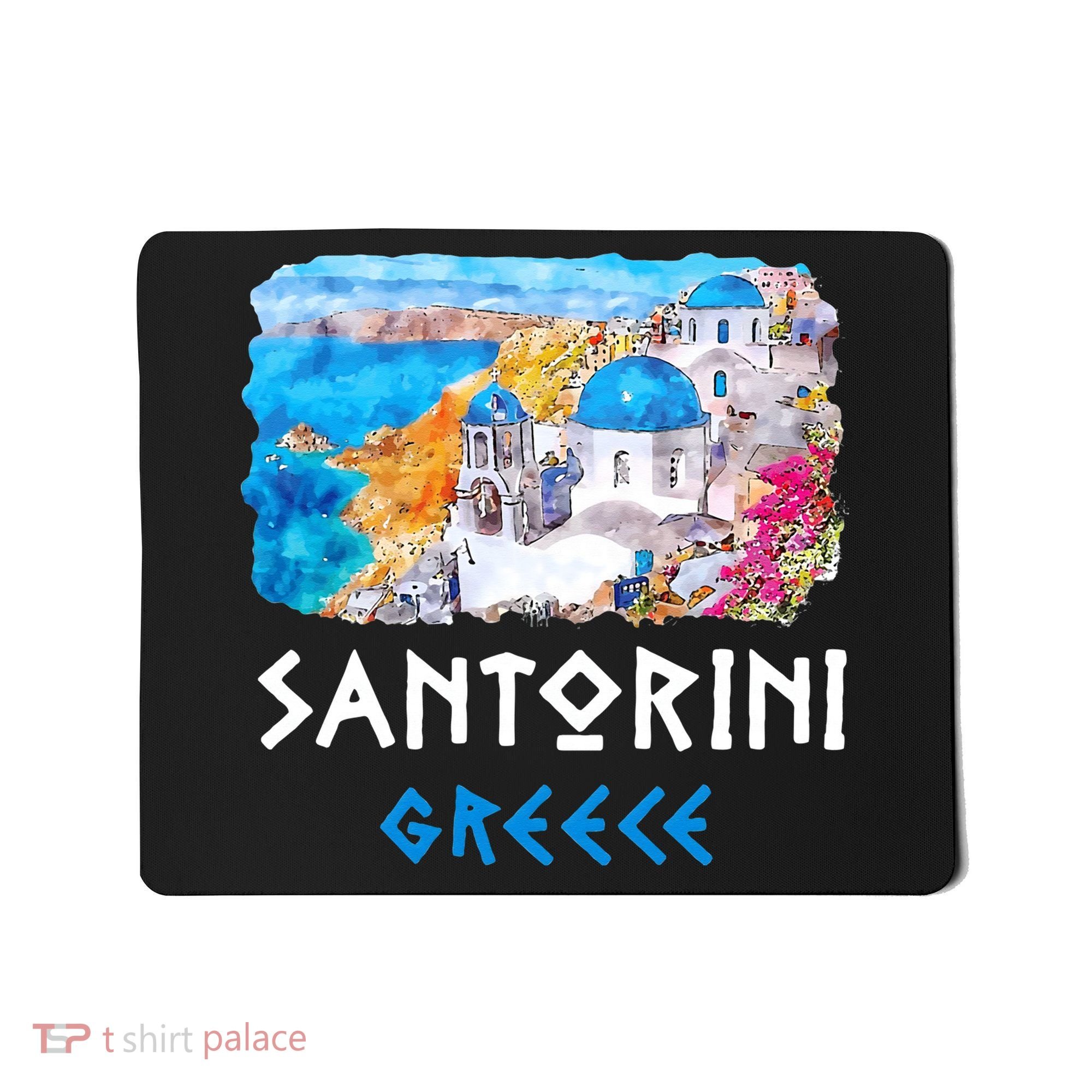 Santorini Greece Painting Souvenir Mousepad