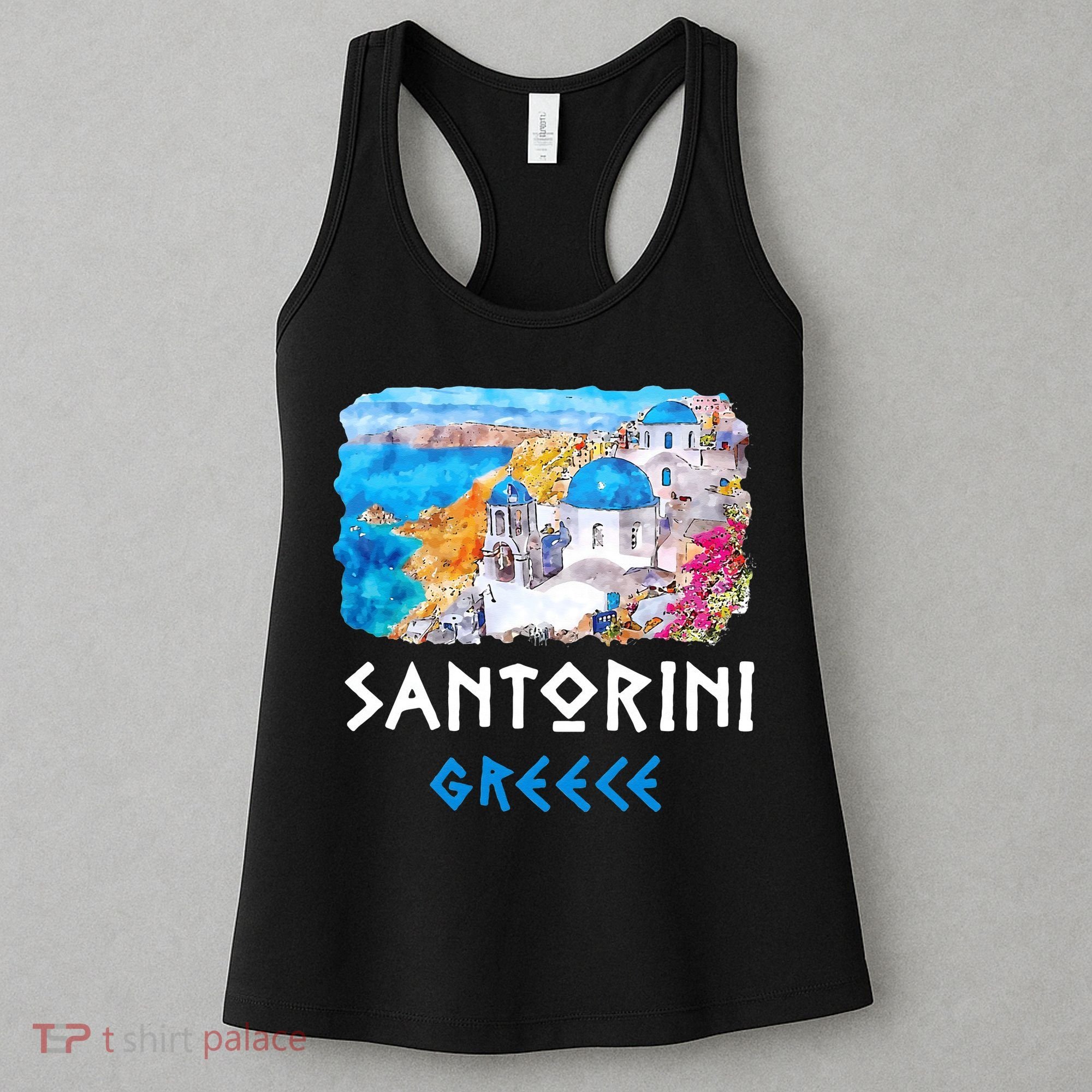 Santorini Greece Painting Souvenir Women's Tank Top