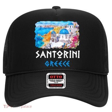 Santorini Greece Painting Souvenir Hat