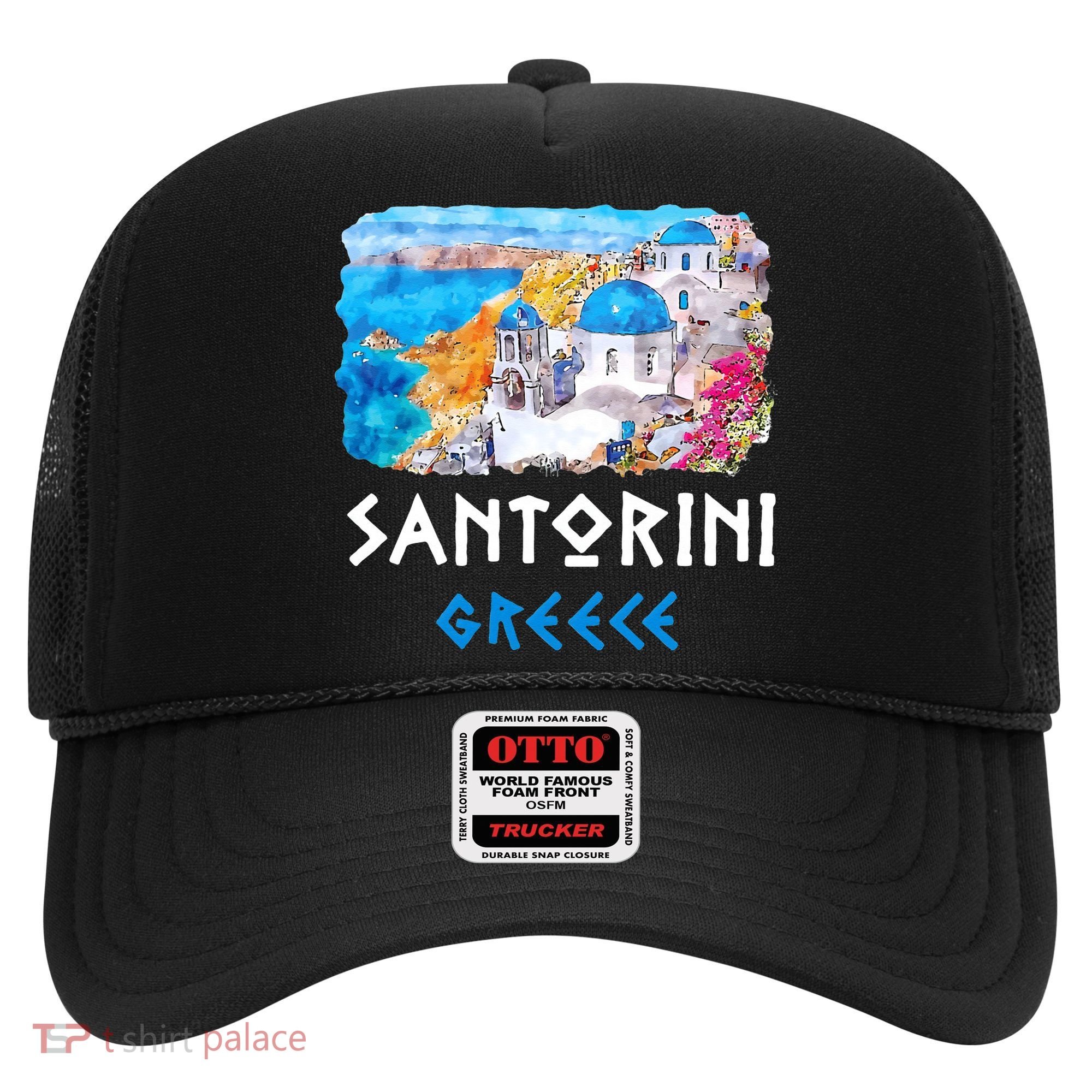 Santorini Greece Painting Souvenir Hat
