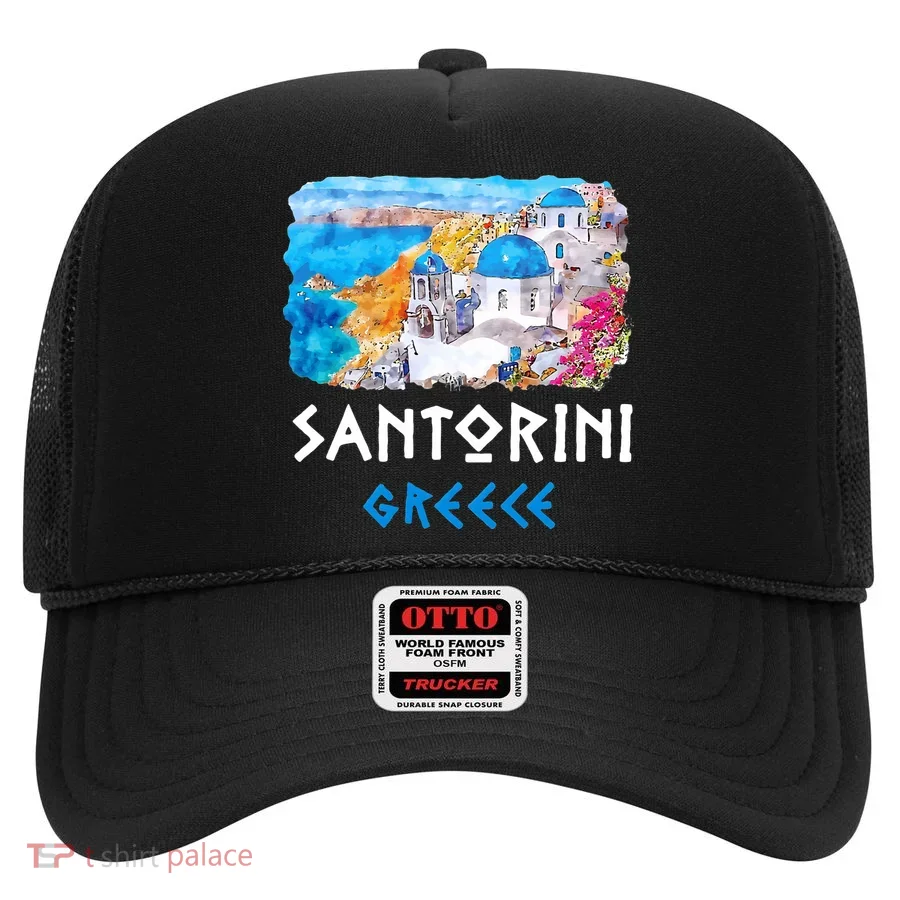 Santorini Greece Painting Souvenir Hat