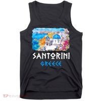 Santorini Greece Painting Souvenir Tank Top thumb 0