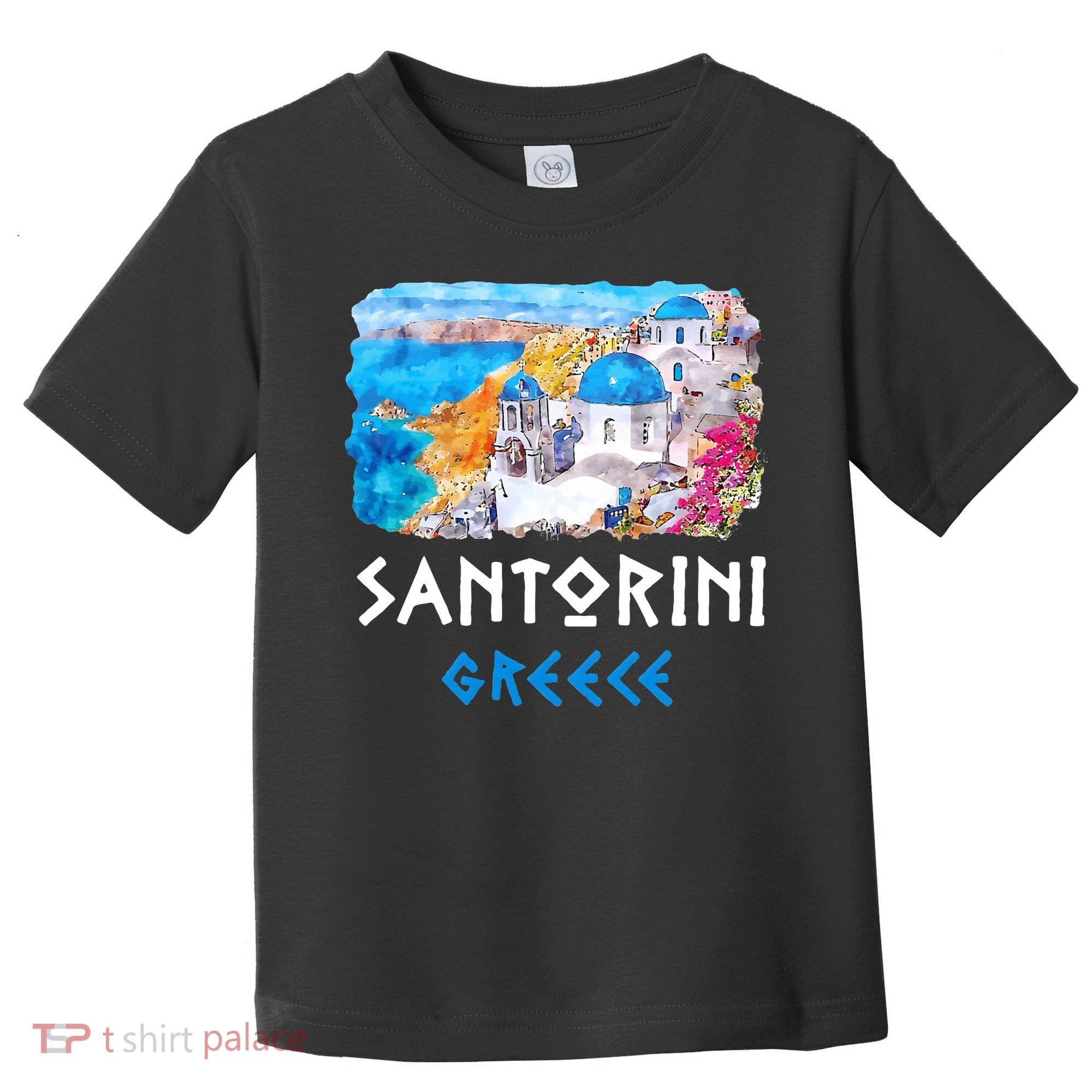 Santorini Greece Painting Souvenir Toddler T-Shirt