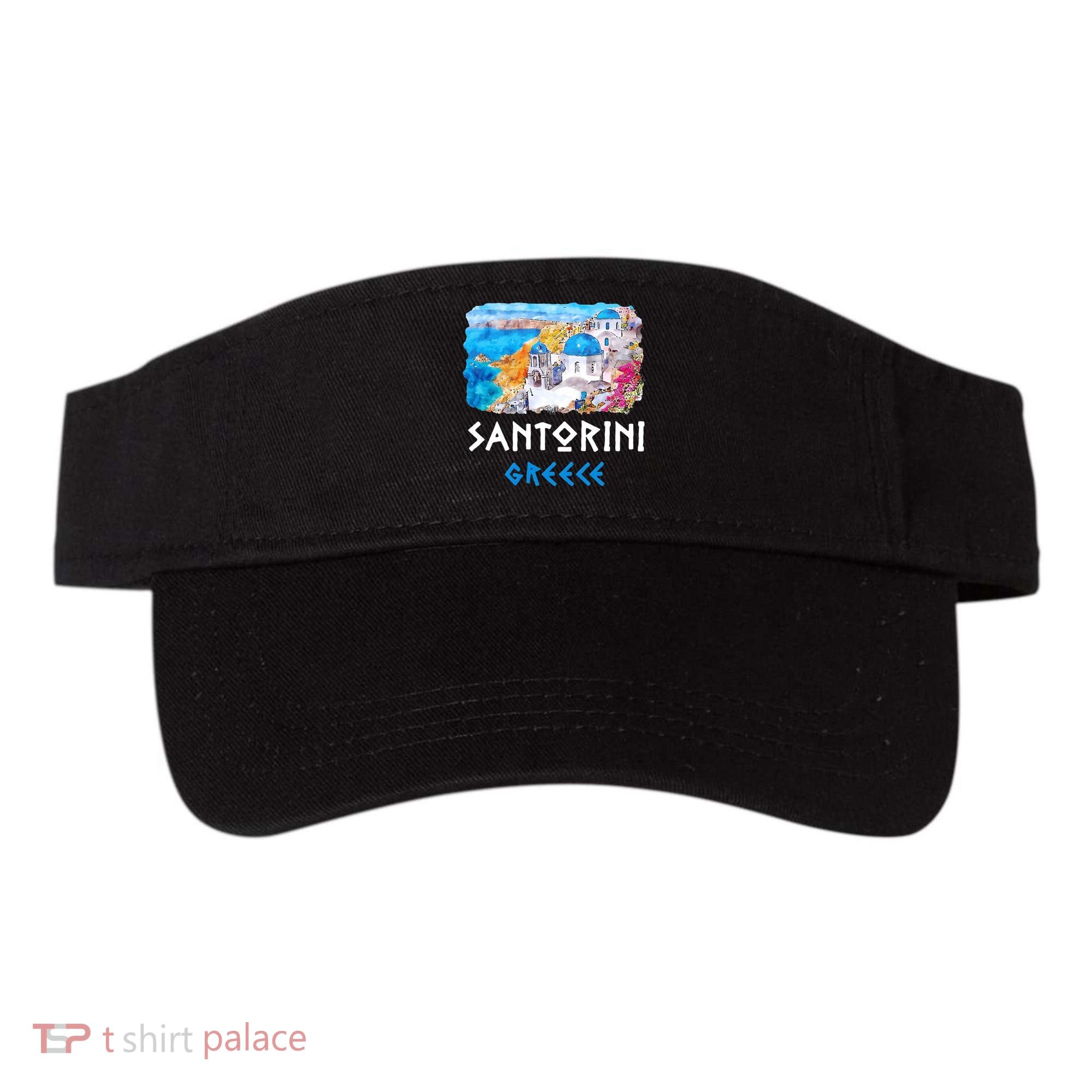 Santorini Greece Painting Souvenir Visor