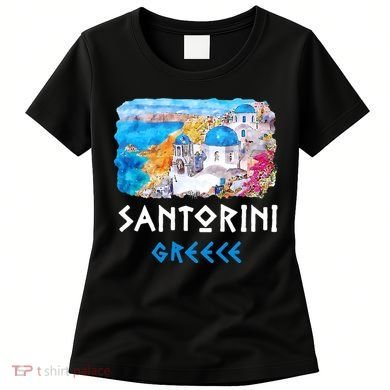 Santorini Greece Painting Souvenir Women's T-Shirt