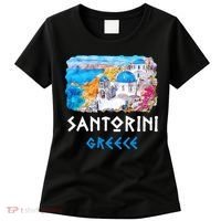 Santorini Greece Painting Souvenir Women's T-Shirt thumb 0