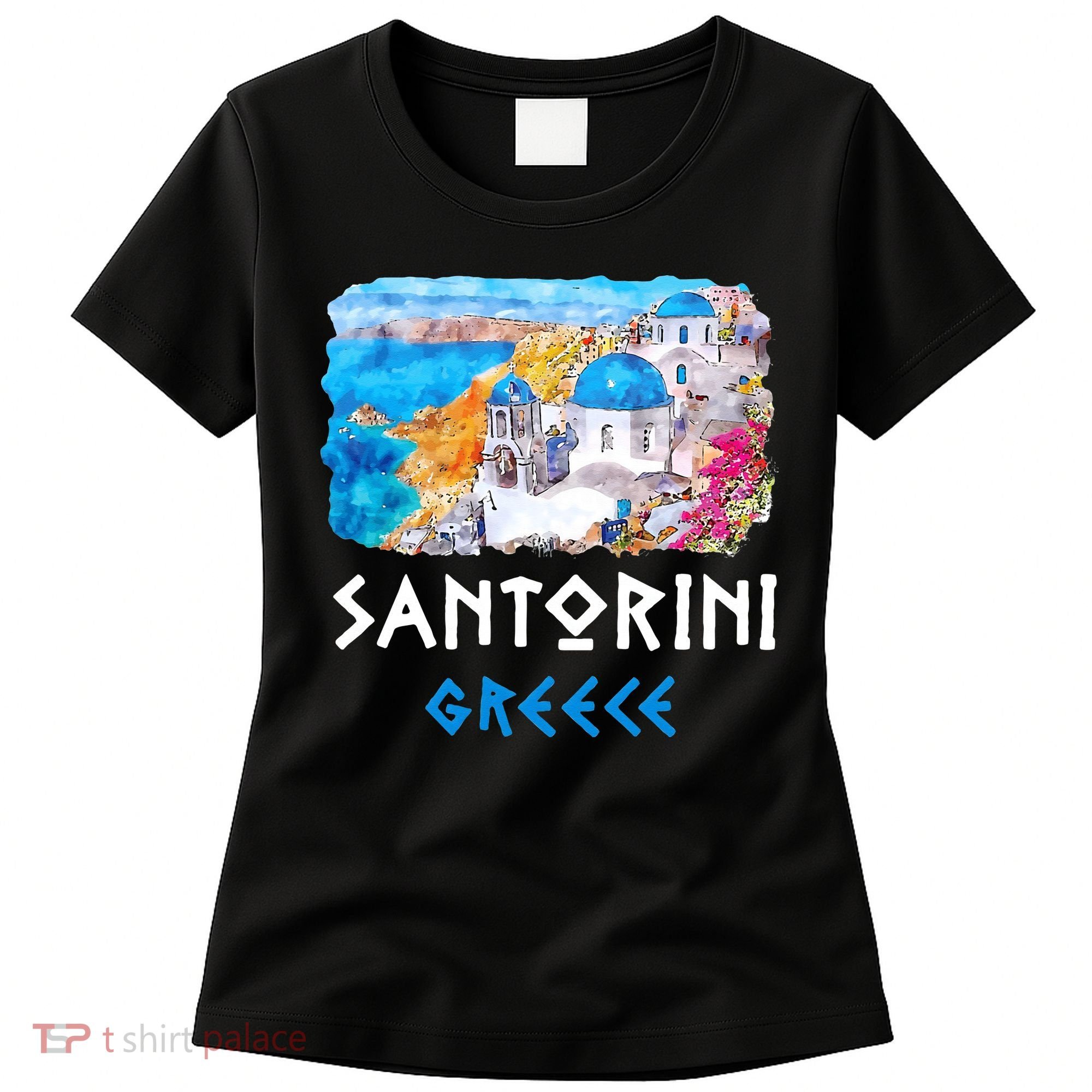 Santorini Greece Painting Souvenir Women's T-Shirt