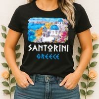 Santorini Greece Painting Souvenir Women's T-Shirt thumb 2