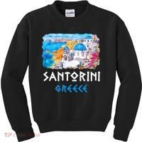 Santorini Greece Painting Souvenir Kids Sweatshirt thumb 0