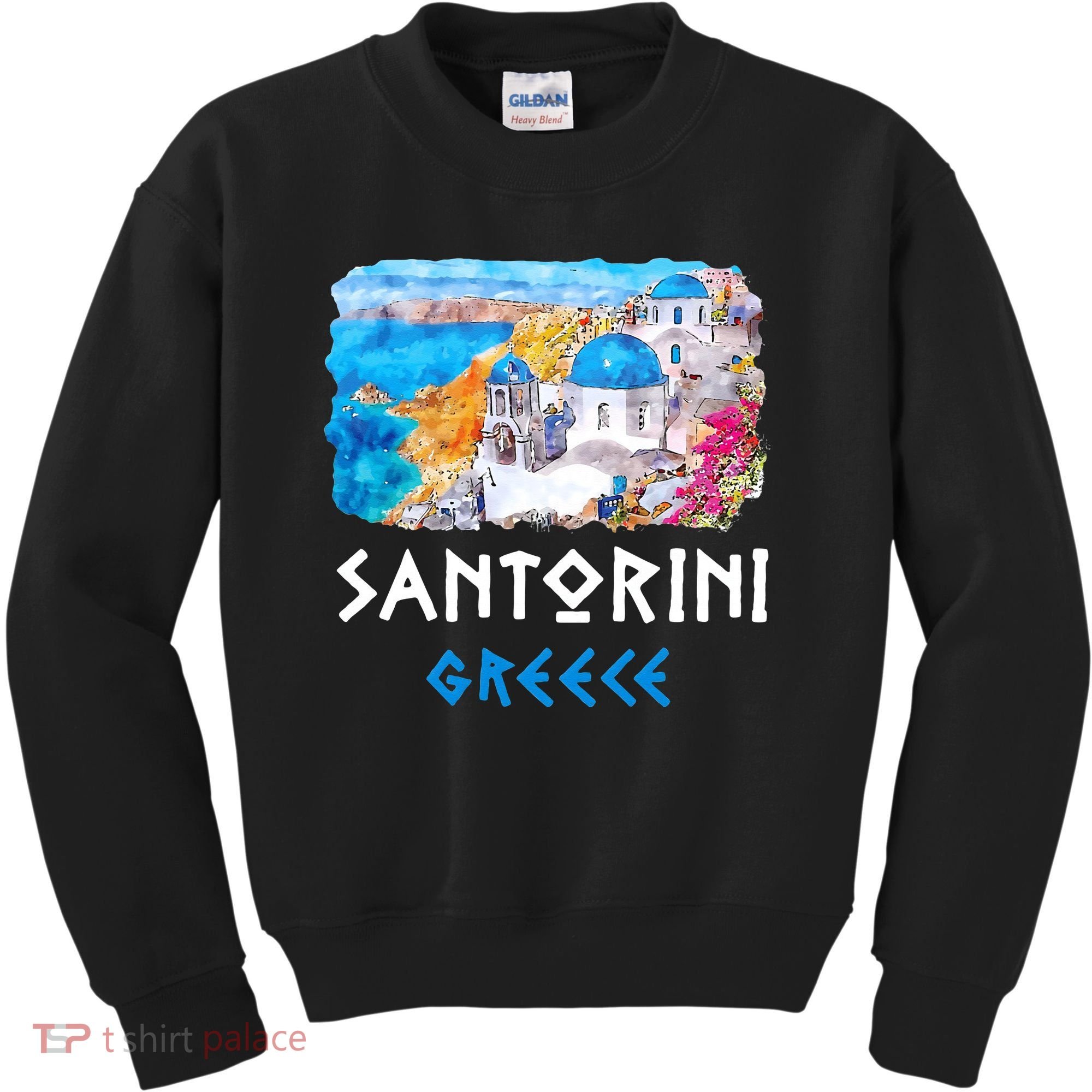 Santorini Greece Painting Souvenir Kids Sweatshirt