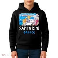 Santorini Greece Painting Souvenir Kids Hoodie thumb 4