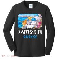 Santorini Greece Painting Souvenir Kids Long Sleeve Shirt thumb 0