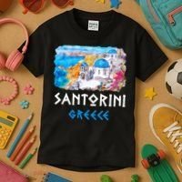 Santorini Greece Painting Souvenir Kids T-Shirt thumb 3