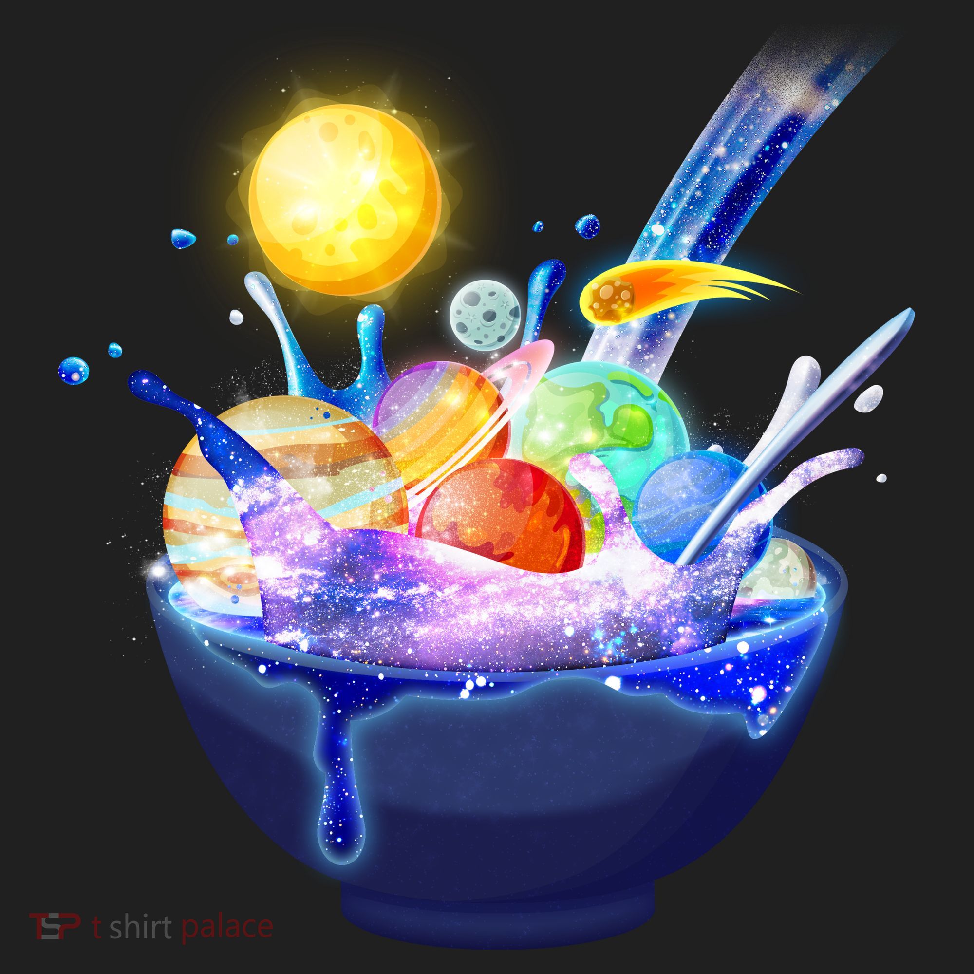 Space Galaxy Planets Cereal Bowl Women's Sweatshirt