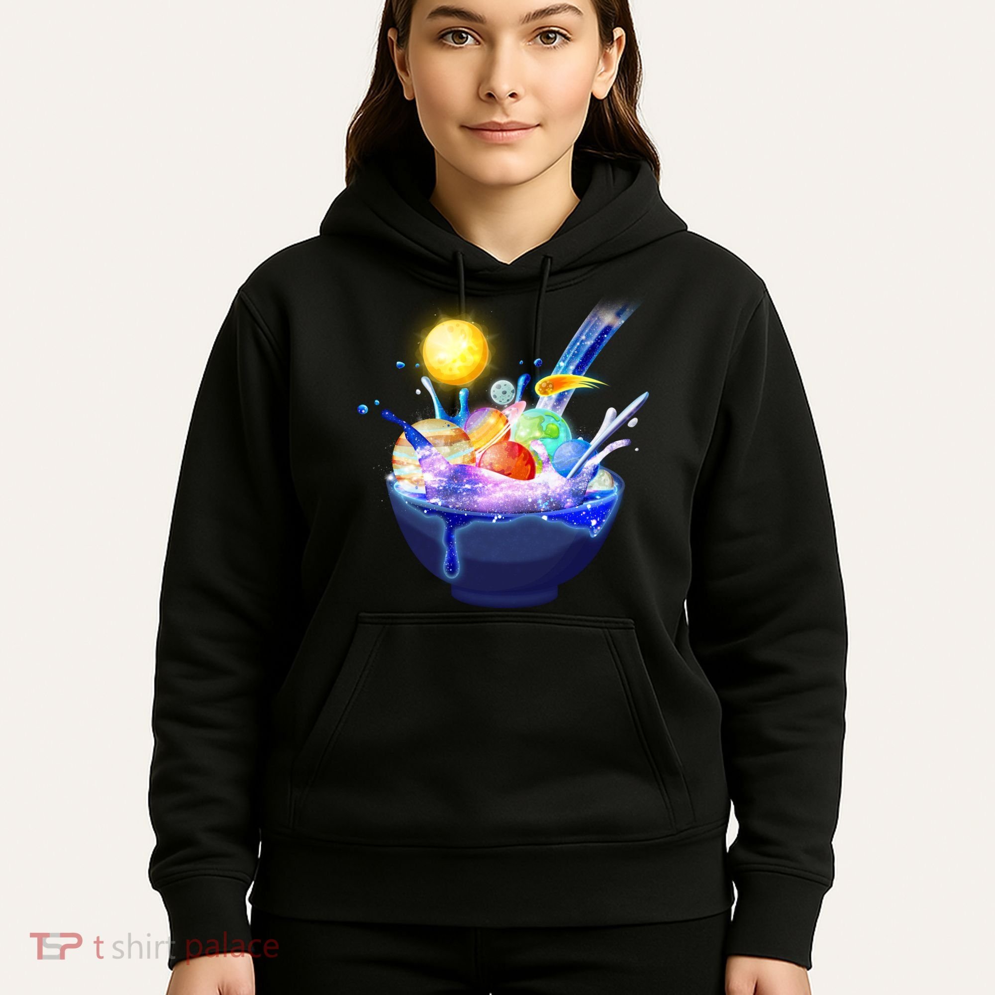 Space Galaxy Planets Cereal Bowl Hoodie