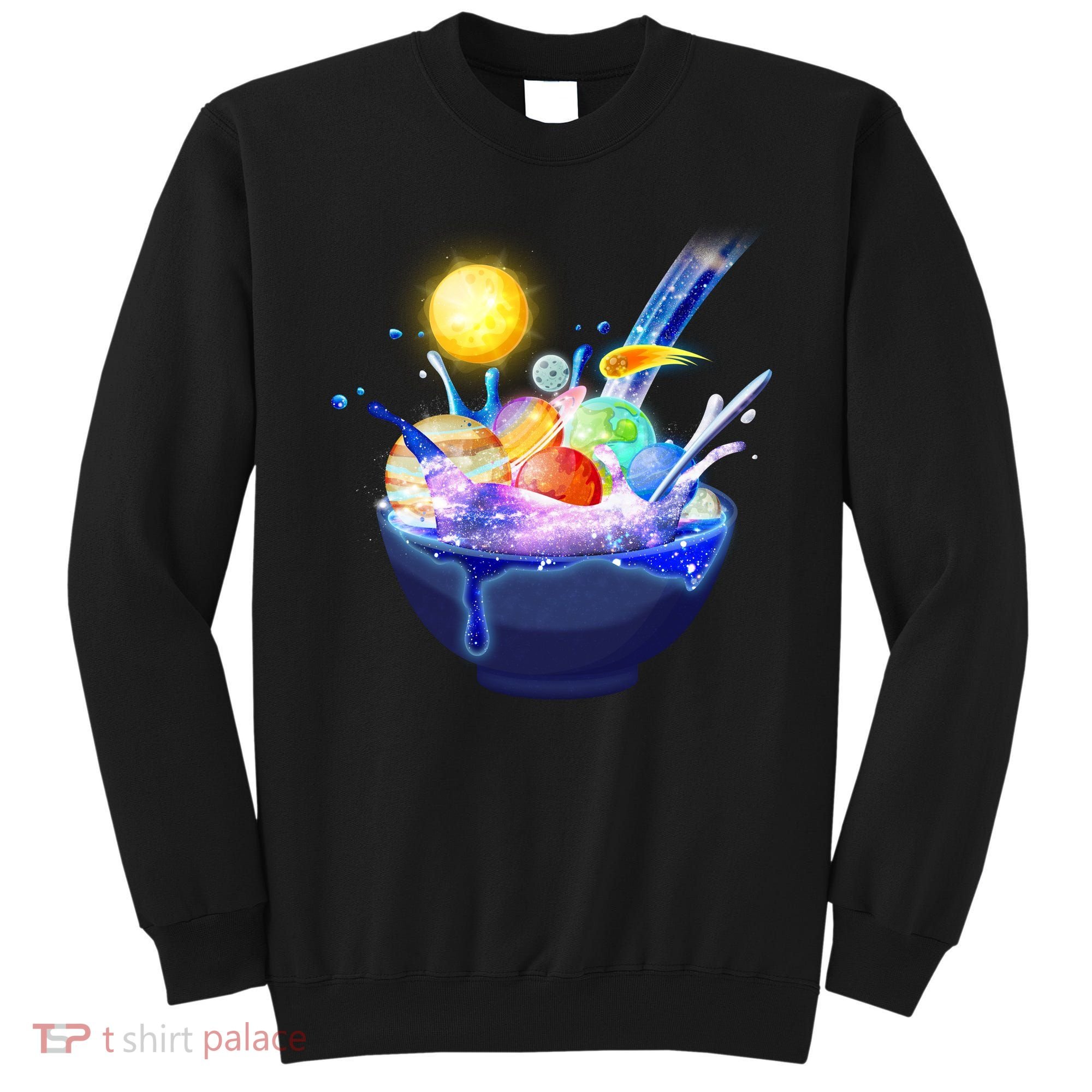 Space Galaxy Planets Cereal Bowl Sweatshirt
