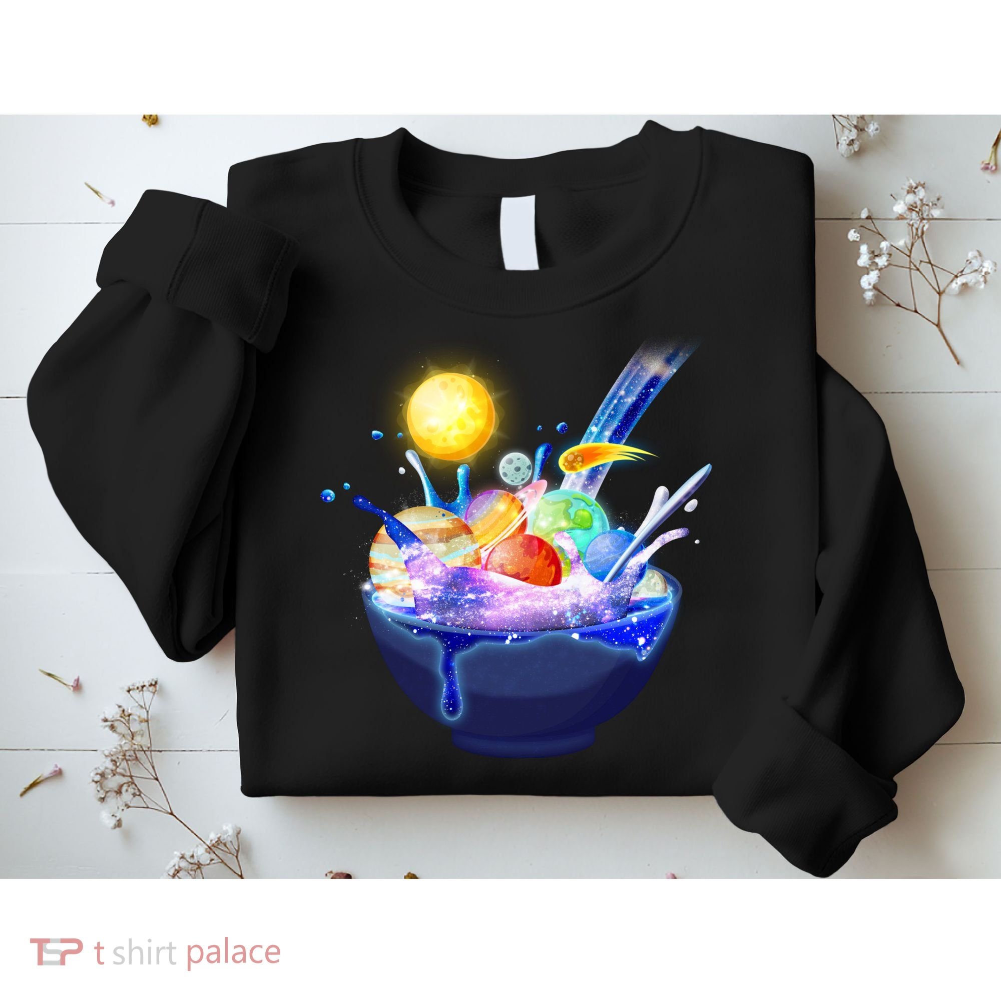 Space Galaxy Planets Cereal Bowl Sweatshirt