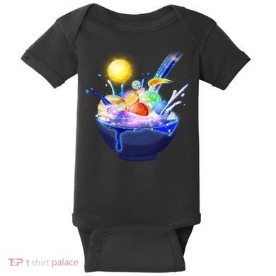 Space Galaxy Planets Cereal Bowl Baby Bodysuit