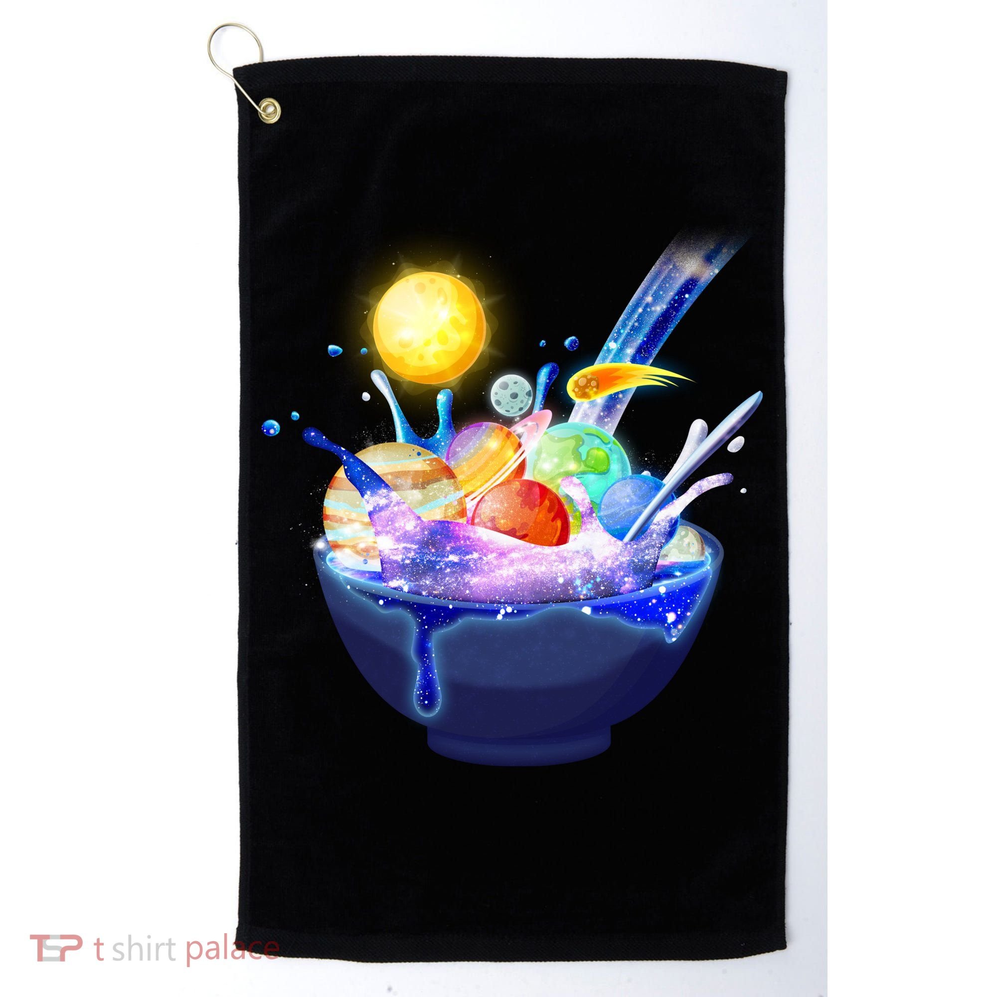 Space Galaxy Planets Cereal Bowl Golf Towel