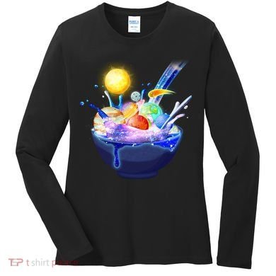 Space Galaxy Planets Cereal Bowl Women's Long Sleeve Shirt